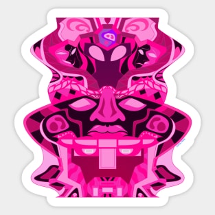 deep pink olmec head Sticker